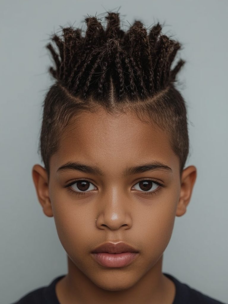 Kids Cornrow Hairstyles: Fishbone Braid Accent