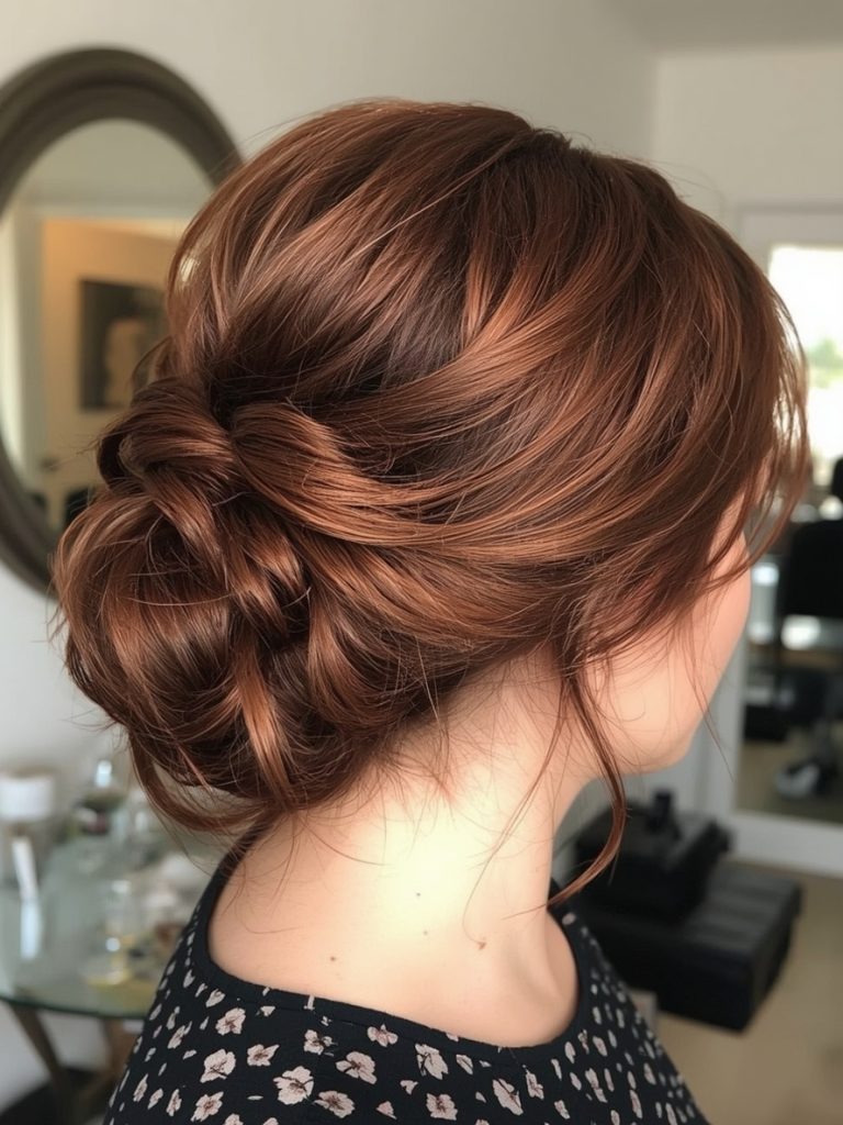 Chocolate Copper Hair: Long Layers with Copper Glaze