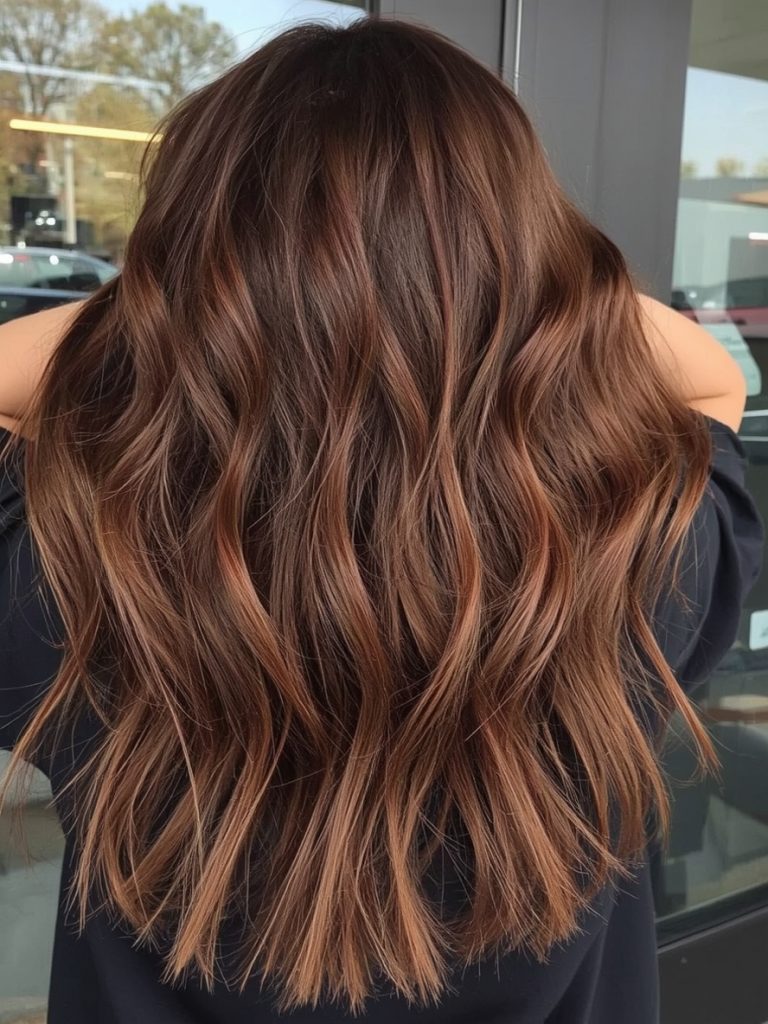 Chocolate Copper Hair: Chunky Highlights Charm