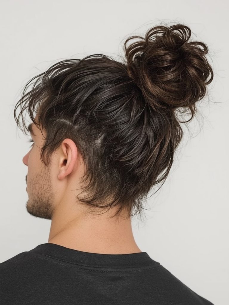 Men's Curly Haircut: The Man Bun