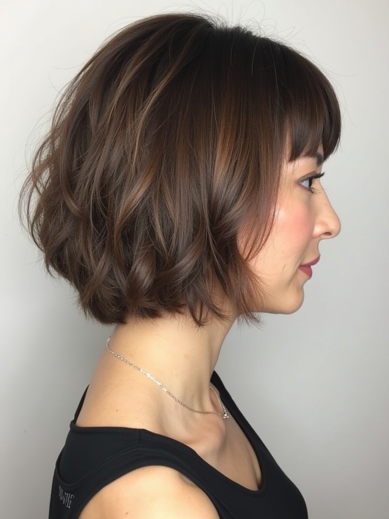 Angled Bob Haircut for Square Faces