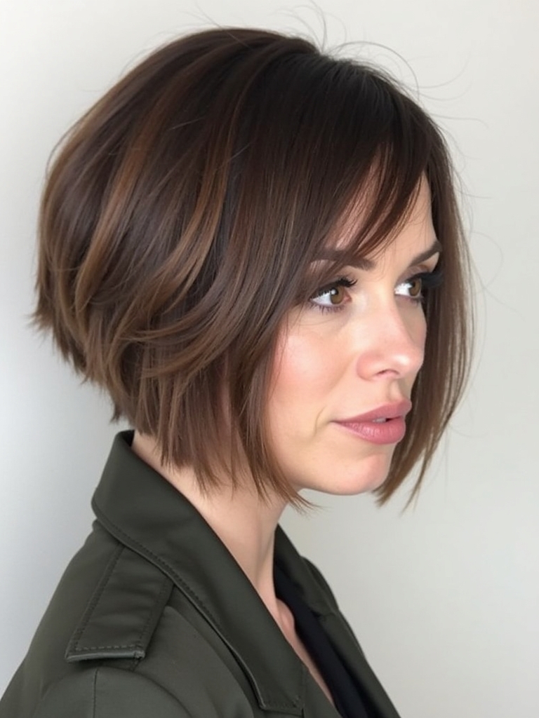 Angled Bob Haircut with Micro Bangs