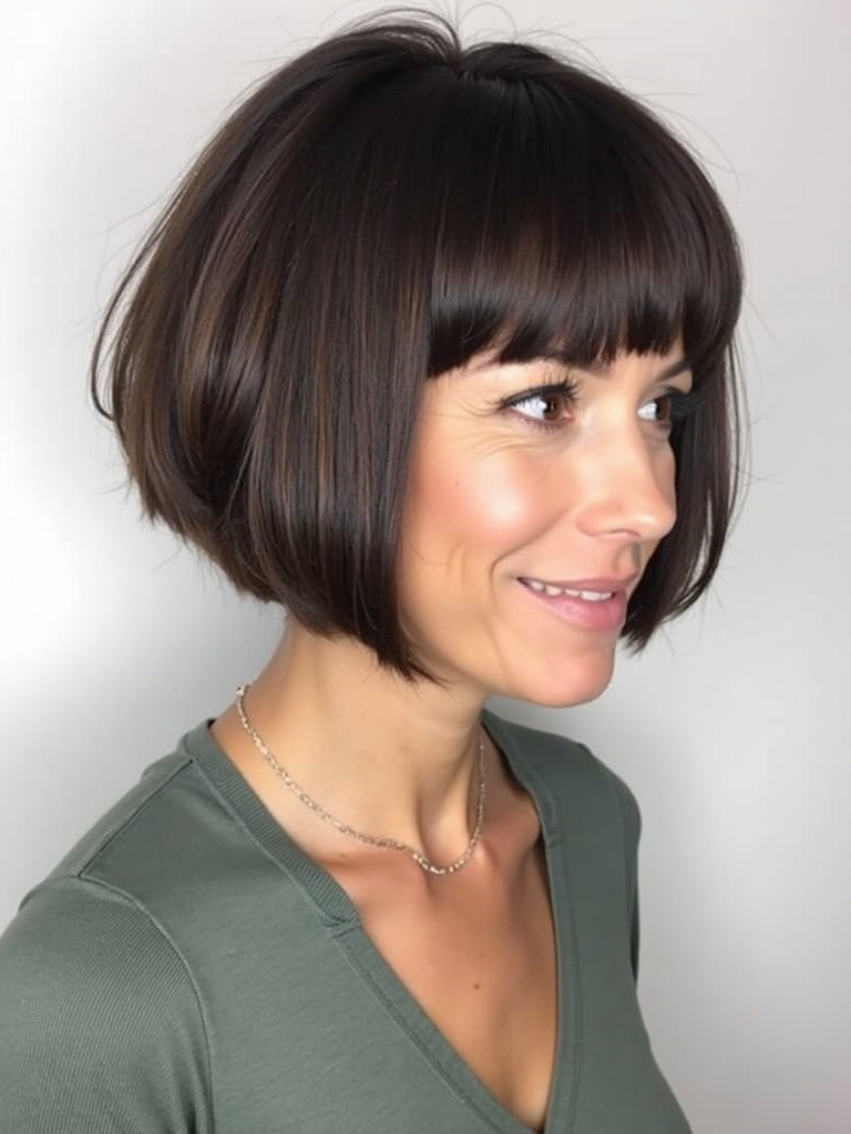 Angled Bob Haircut for Thick Hair