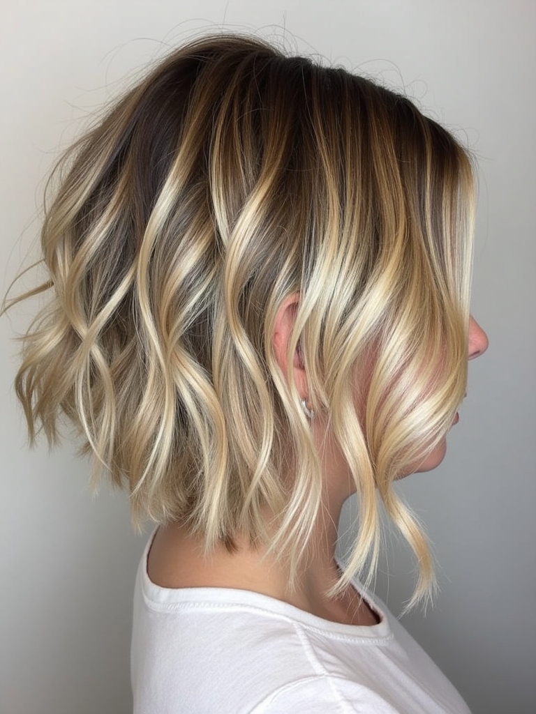 Textured Angled Bob Haircut