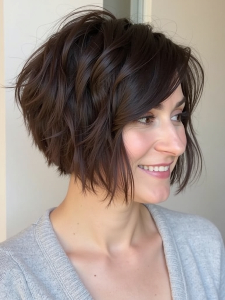 Asymmetrical Angled Bob Haircut