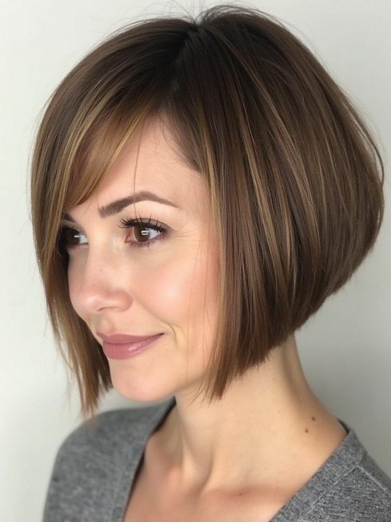 Angled Bob Haircut with Bold Color