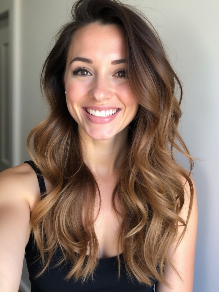 Warm Honey Brown Balayage