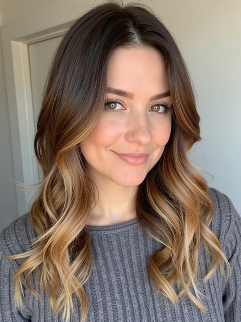 Inverted Honey Brown Balayage