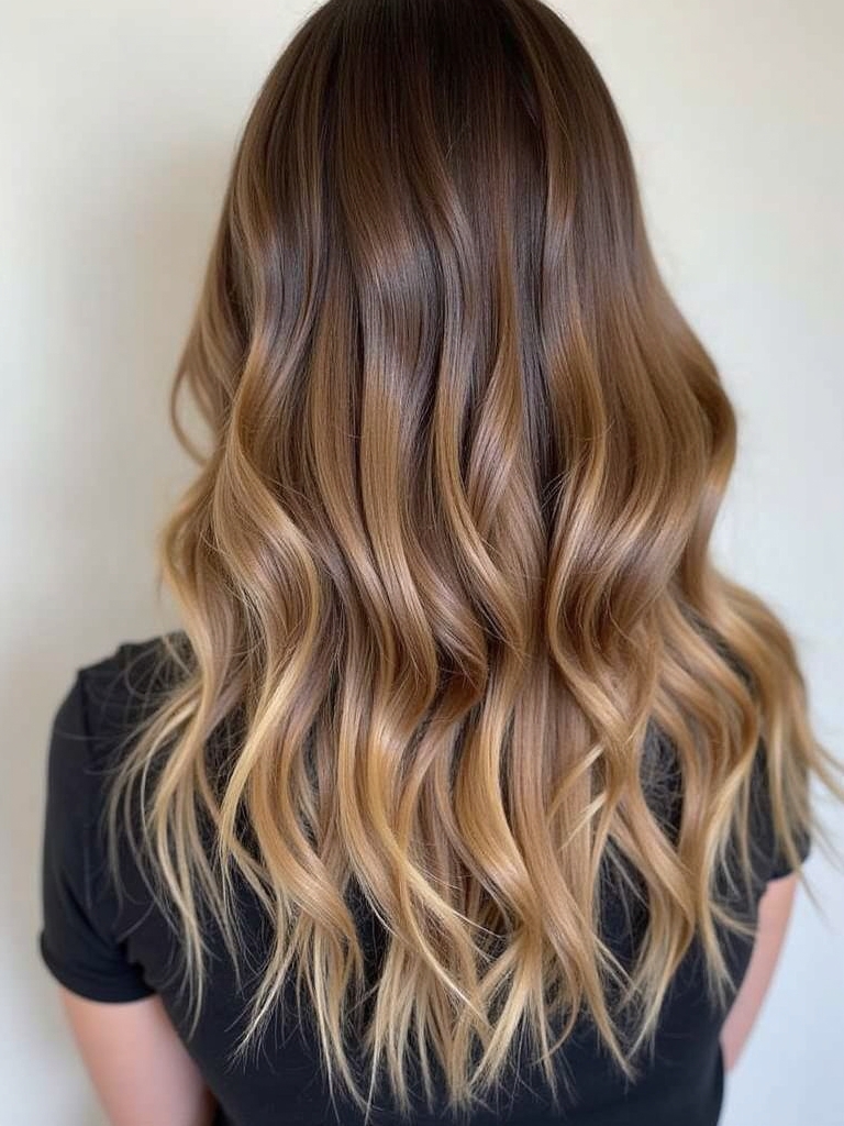 Honey Brown Balayage on Fine Hair
