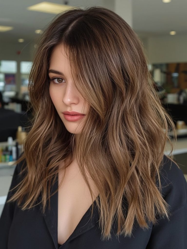 Brunette Summer Hair 2025: Messy Bun