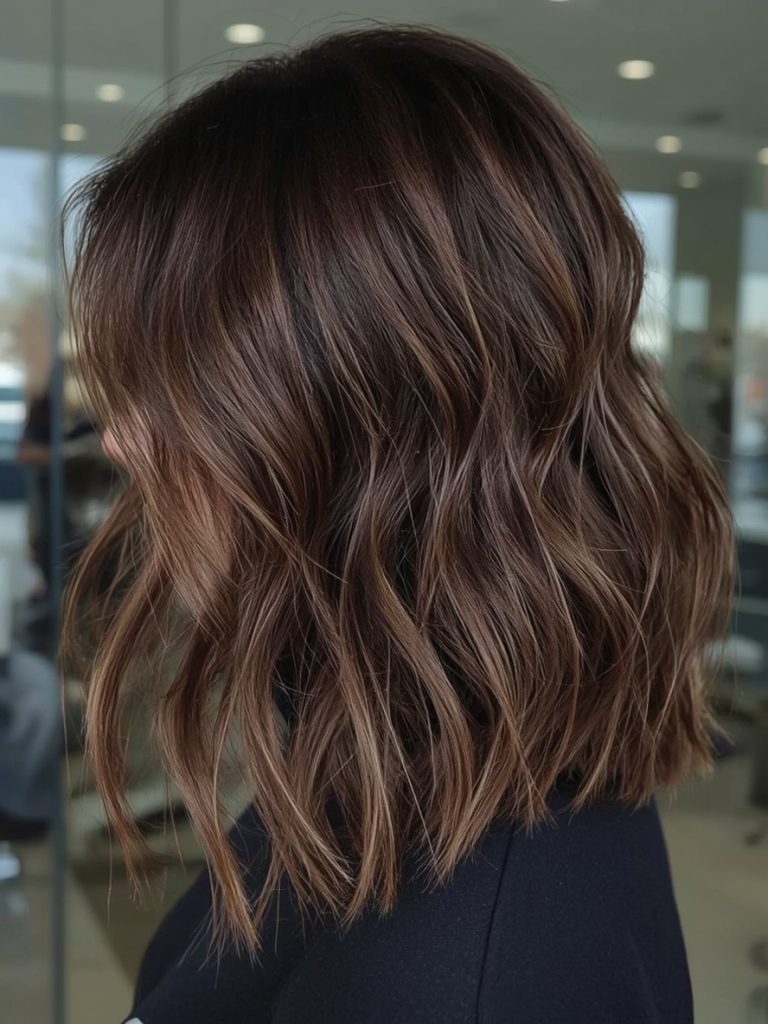 Caramel Highlights with Babylights on Brown Hair