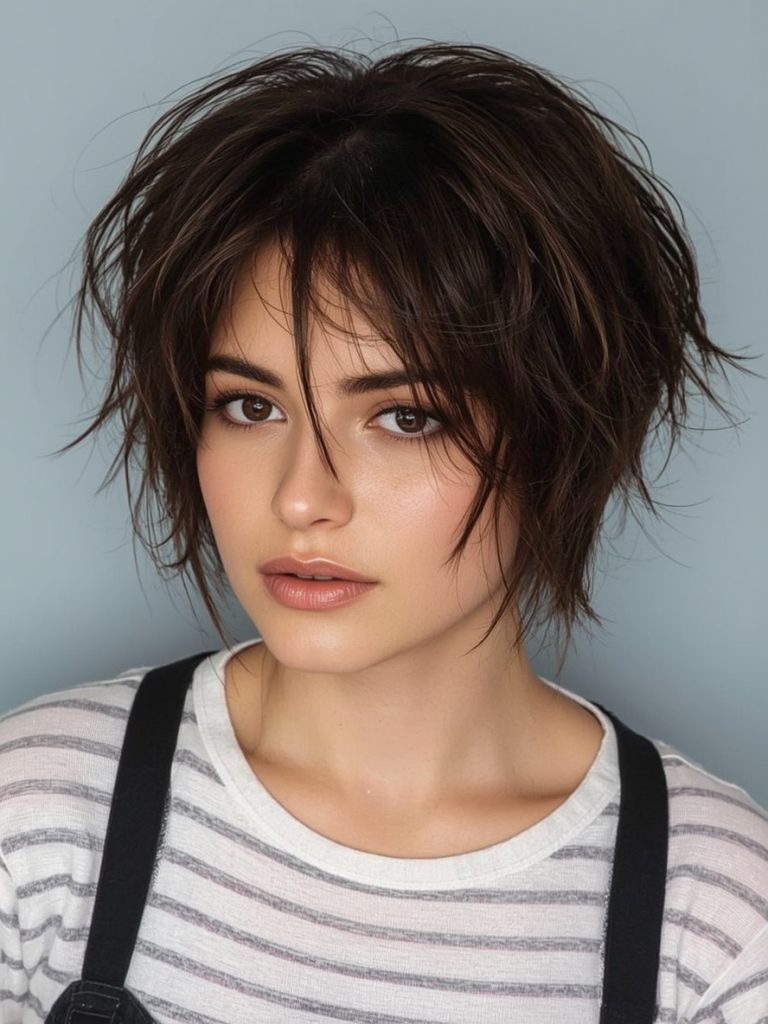 Short Messy Haircuts For Women: Textured Crop with Lifted Roots